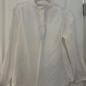 H&M White Ruffled Blouse